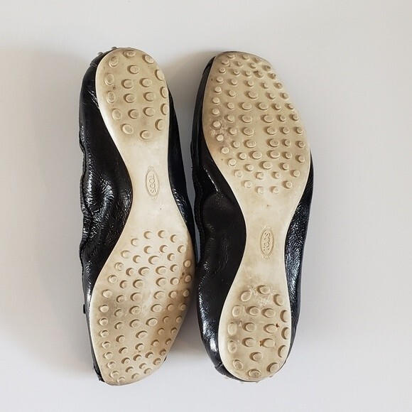 Tods Women's Black Patent Leather Open Toe Slip On Size 39 - Picture 10 of 10
